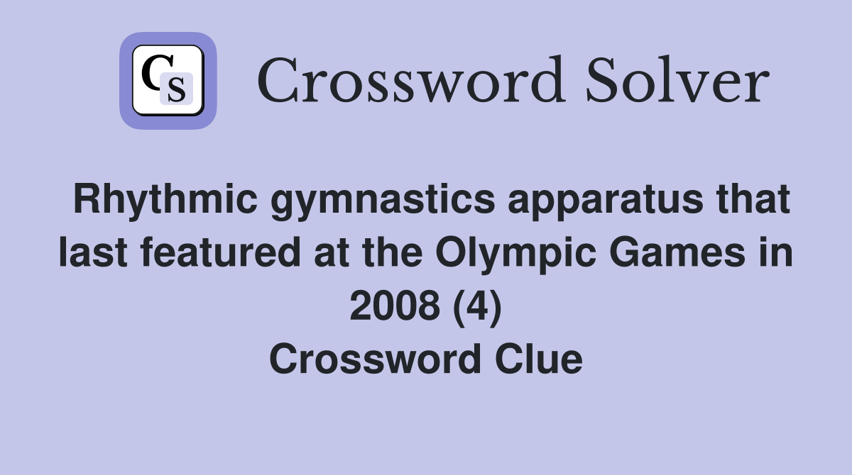 Rhythmic gymnastics apparatus that last featured at the Olympic Games